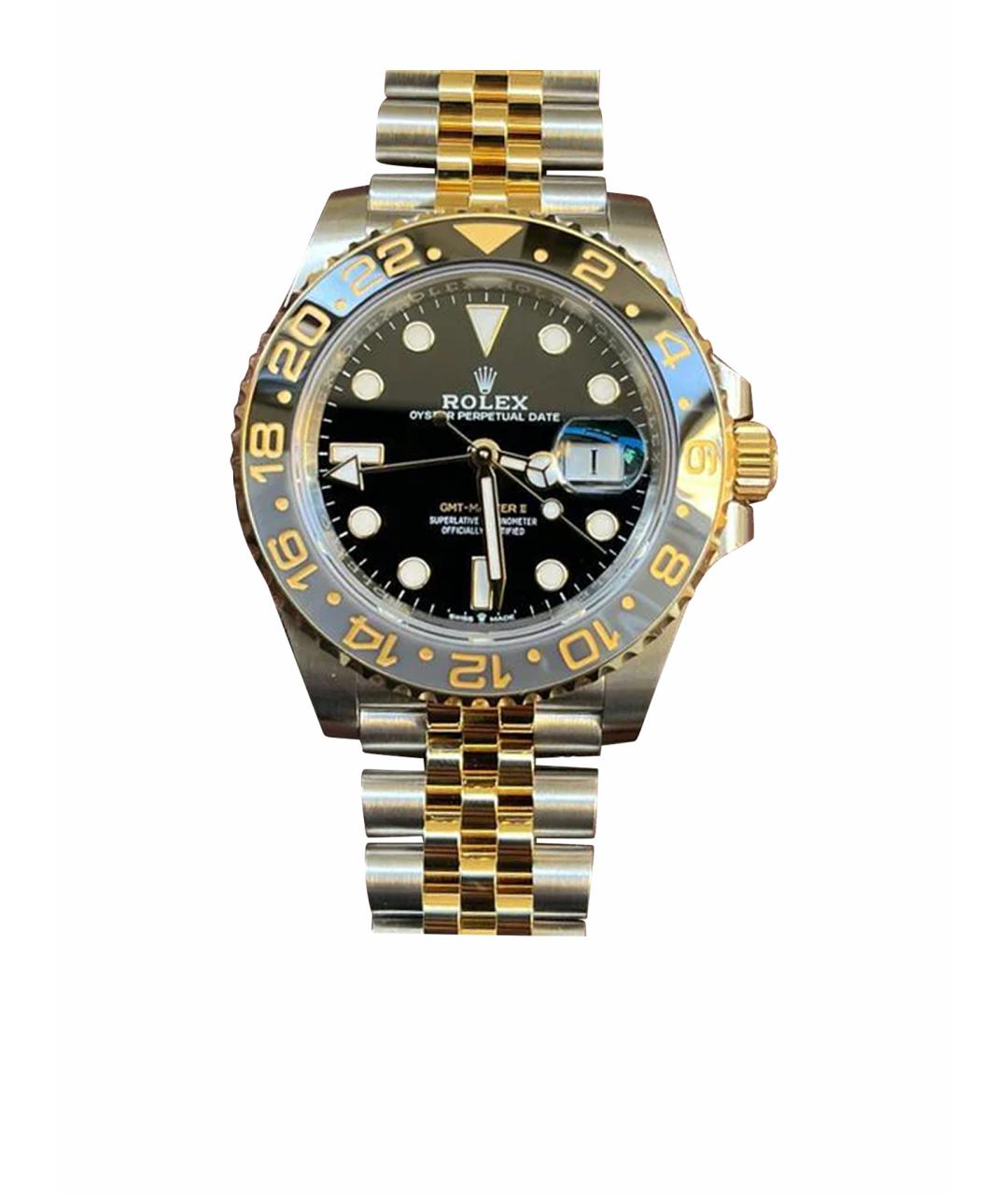 ROLEX Черные часы из желтого золота, фото 1
