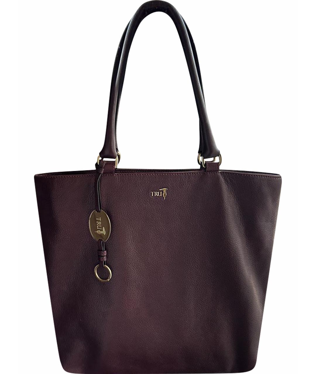 TRUSSARDI Фиолетовая кожаная сумка тоут, фото 1