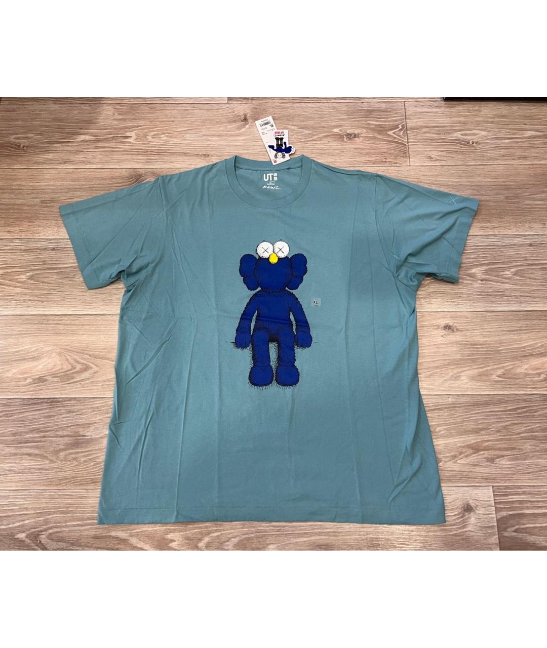KAWS Бирюзовая хлопковая футболка, фото 5
