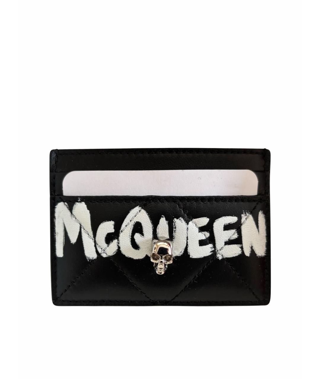 ALEXANDER MCQUEEN Черный кожаный кардхолдер, фото 1