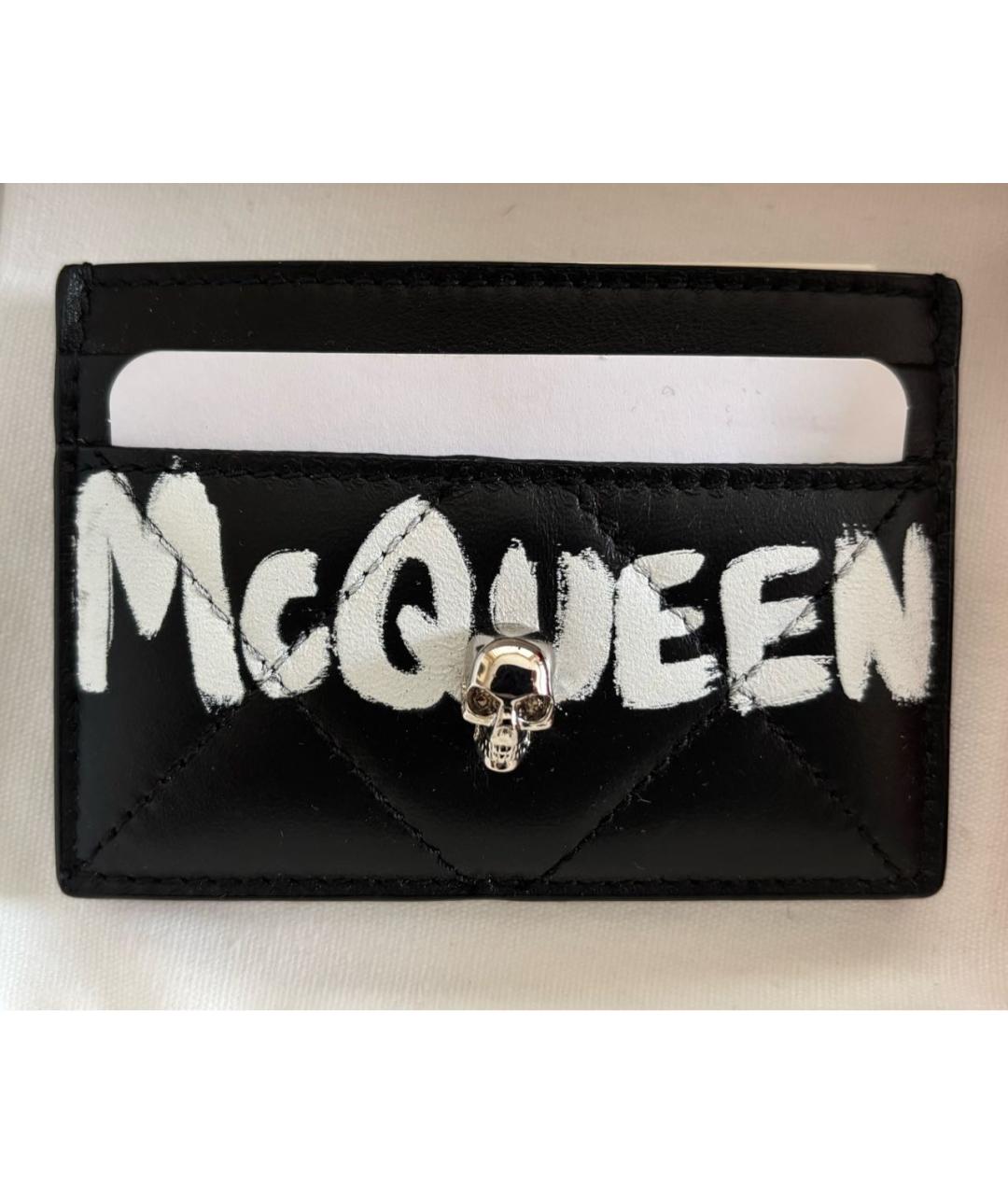 ALEXANDER MCQUEEN Черный кожаный кардхолдер, фото 4