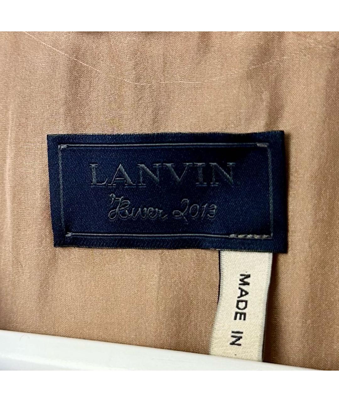LANVIN Коричневая шелковая блузы, фото 5