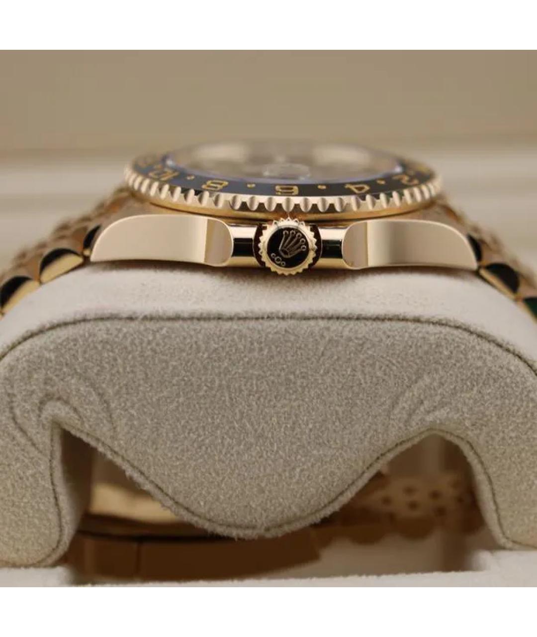 ROLEX Черные часы из желтого золота, фото 6