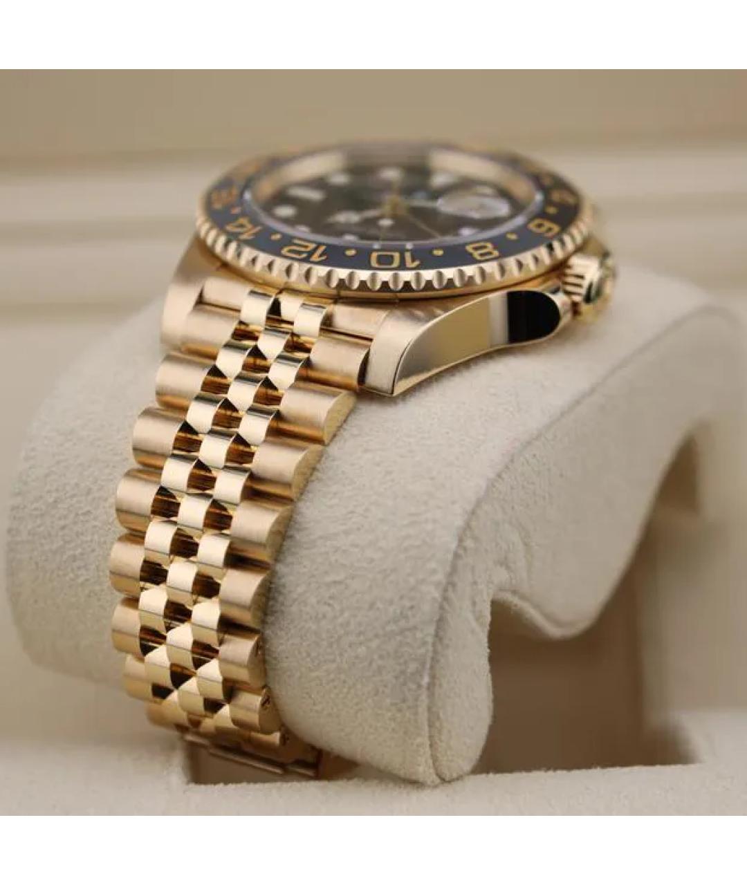 ROLEX Черные часы из желтого золота, фото 4