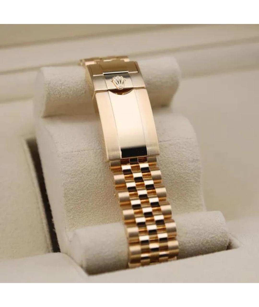 ROLEX Черные часы из желтого золота, фото 8