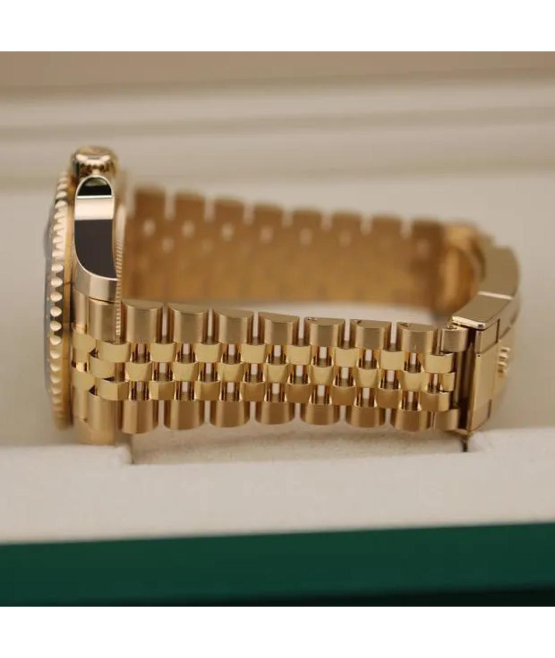 ROLEX Черные часы из желтого золота, фото 9