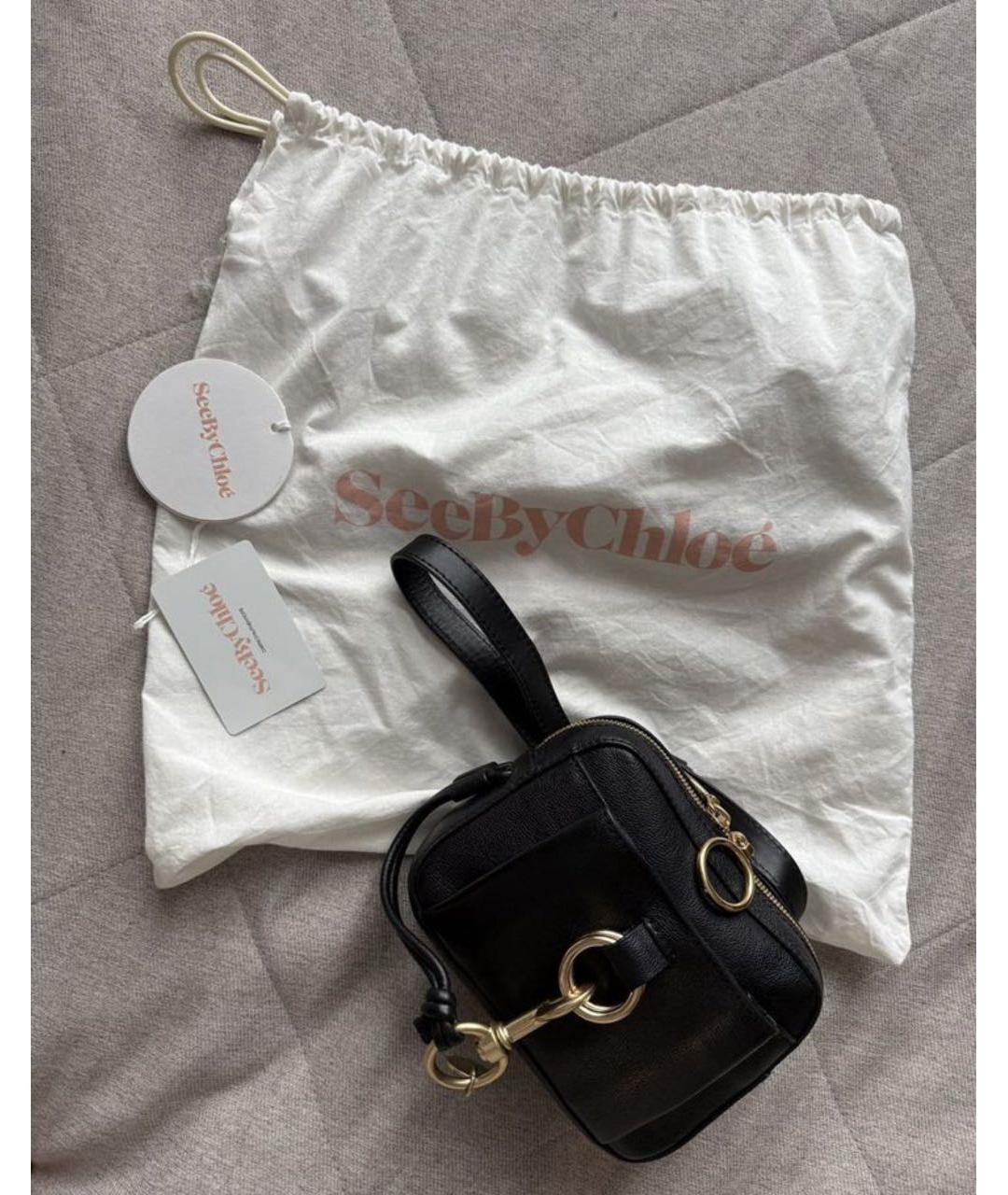 SEE BY CHLOE Черная кожаная поясная сумка, фото 4