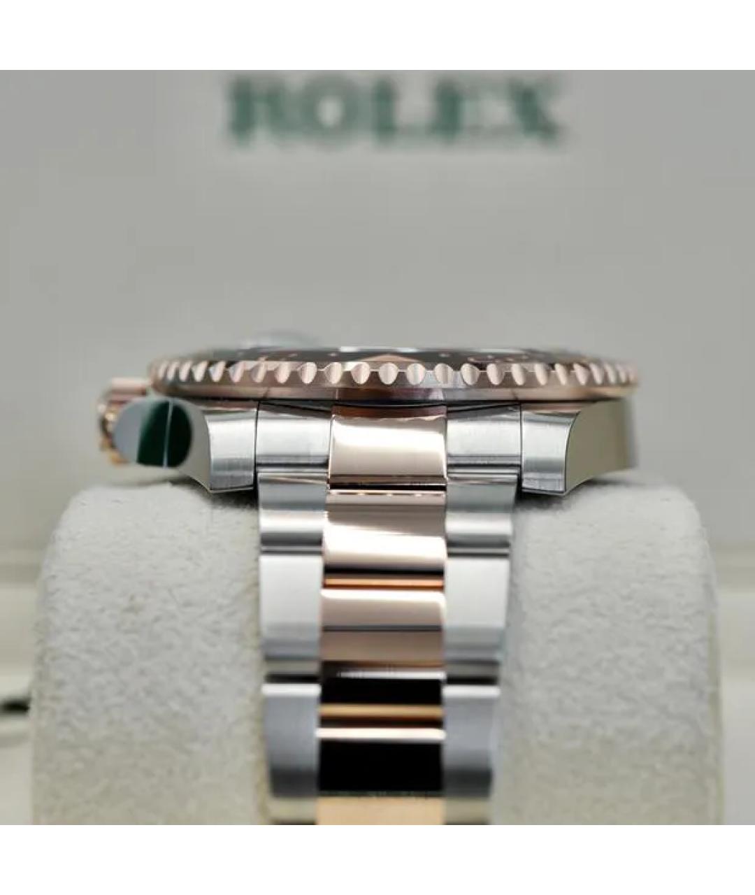 ROLEX Черные часы из розового золота, фото 4