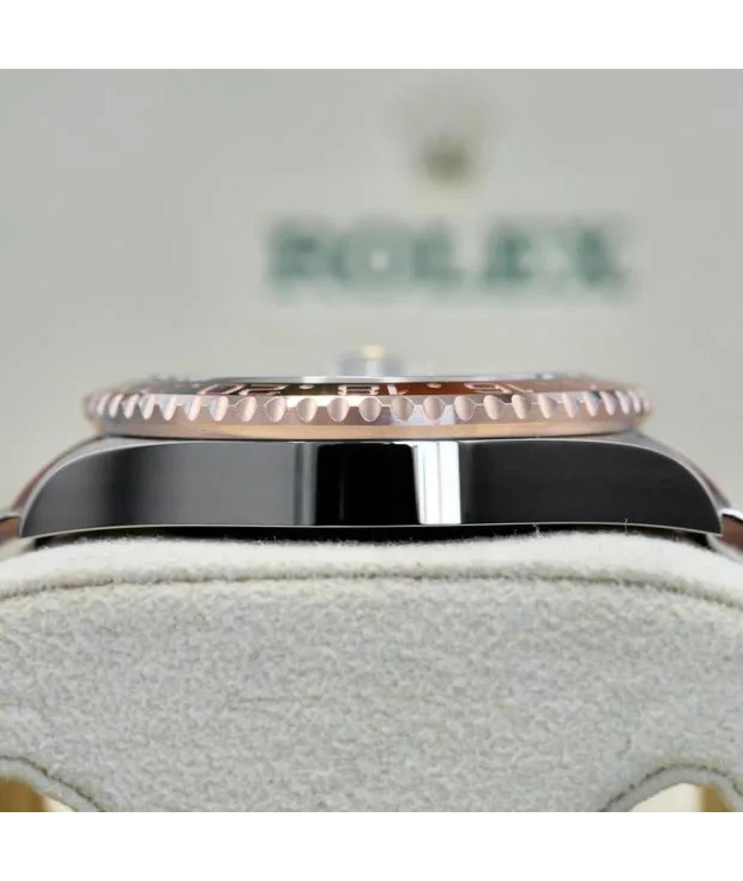 ROLEX Черные часы из розового золота, фото 7