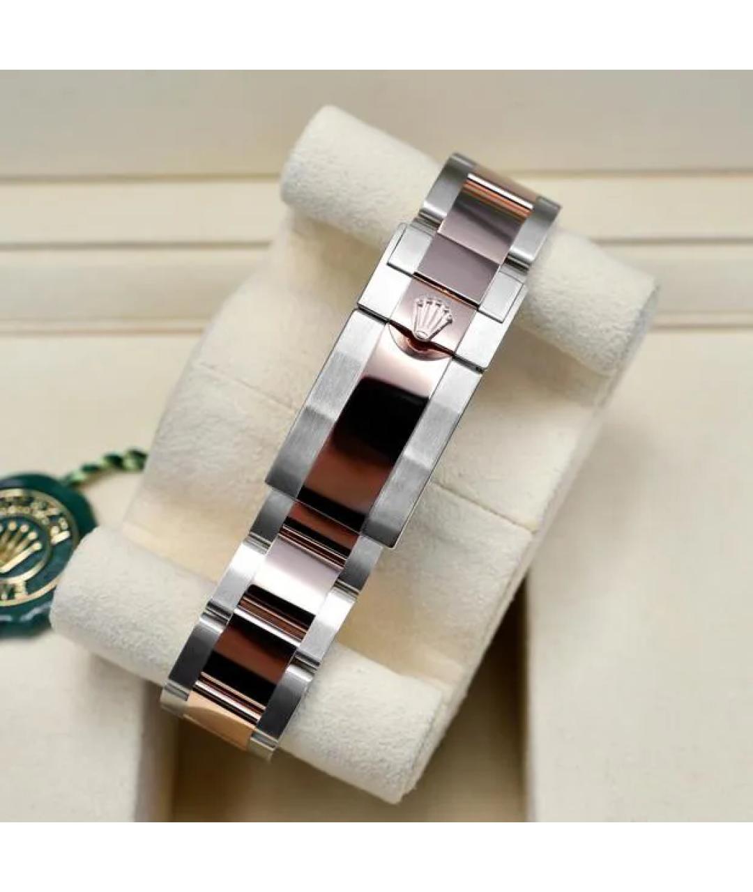 ROLEX Черные часы из розового золота, фото 8