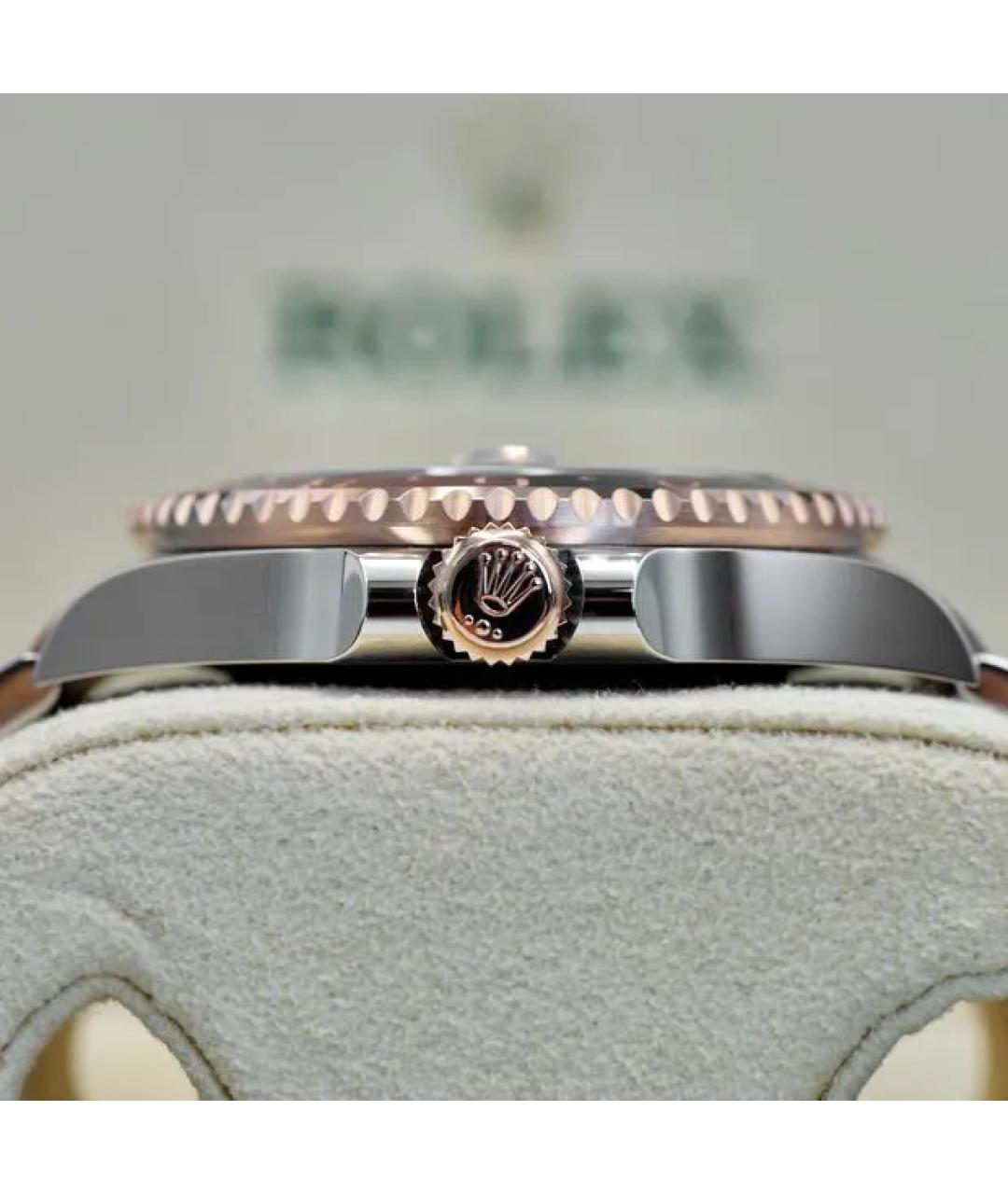 ROLEX Черные часы из розового золота, фото 6