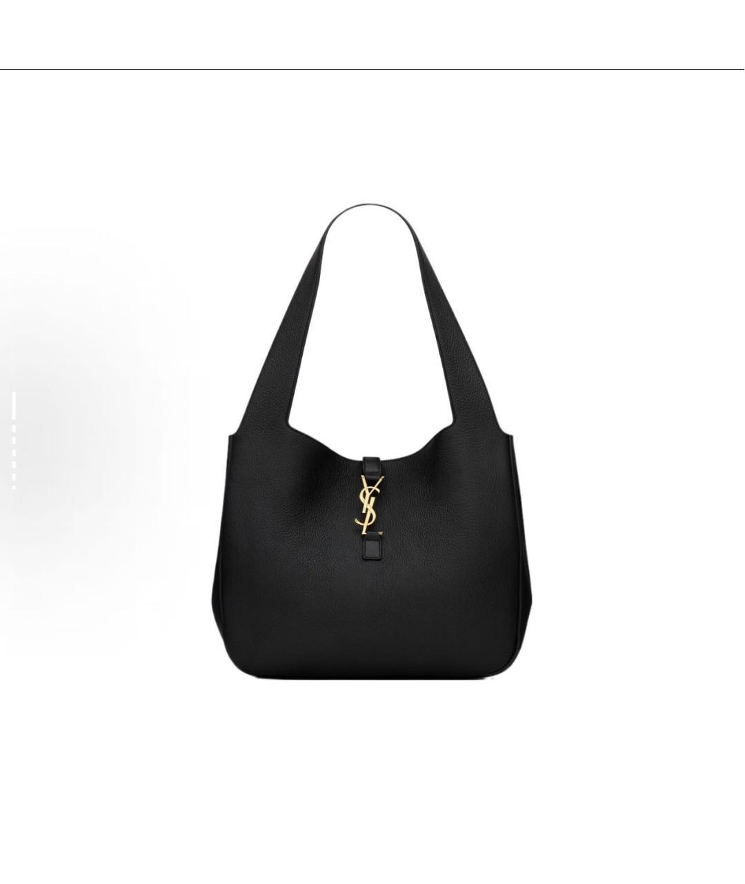 SAINT LAURENT Черная кожаная сумка тоут, фото 3