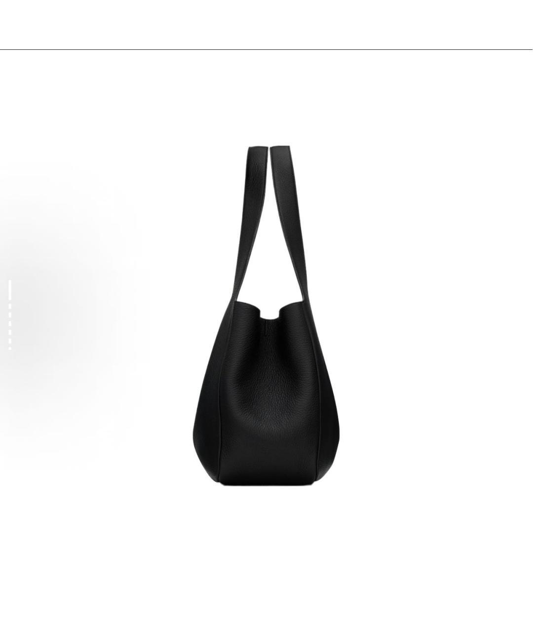 SAINT LAURENT Черная кожаная сумка тоут, фото 5