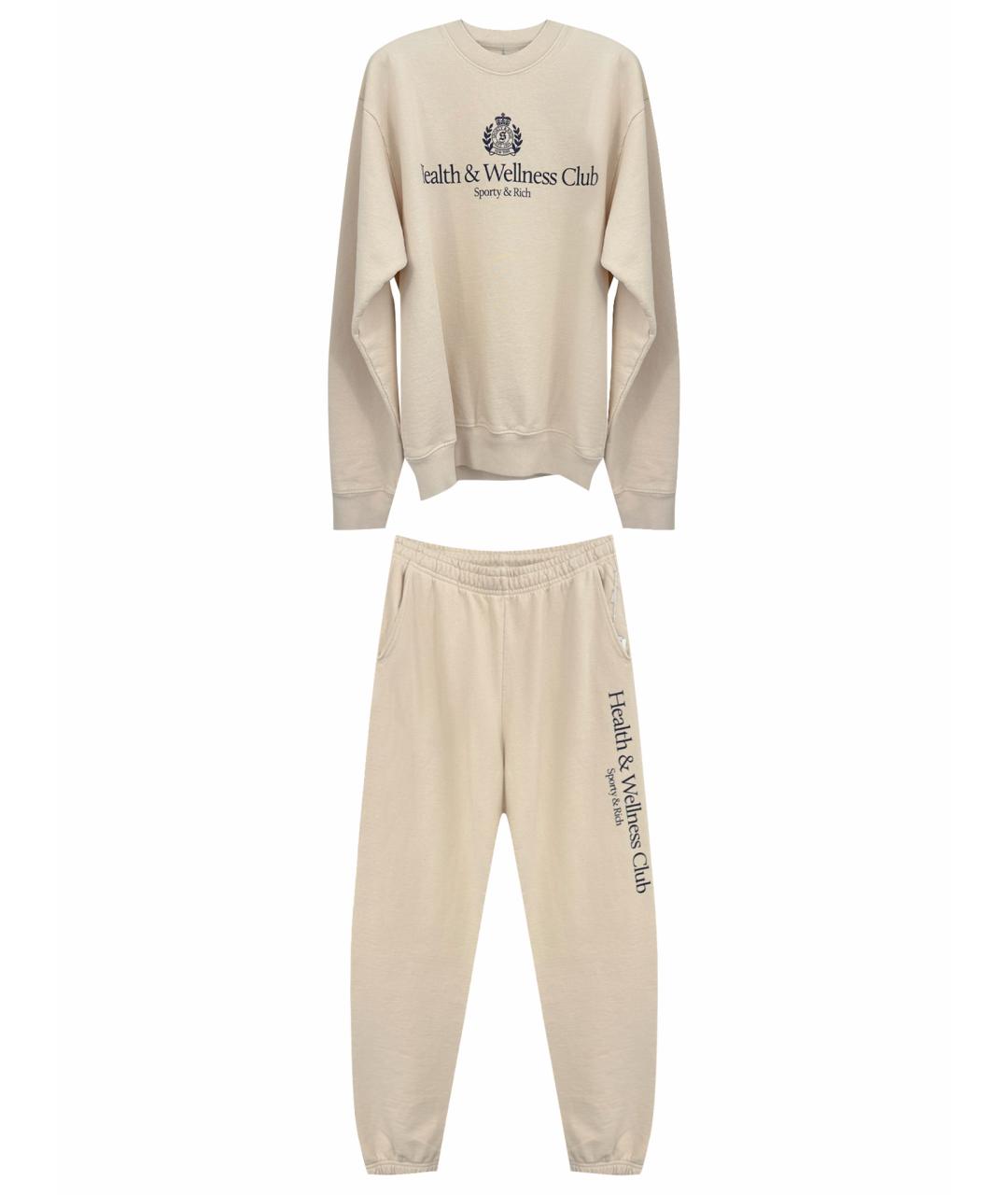 SPORTY AND RICH Бежевый хлопковый спортивные костюмы, фото 1