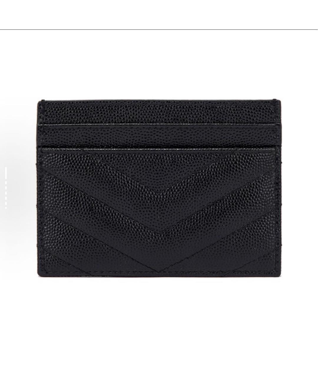 SAINT LAURENT Черный кожаный кардхолдер, фото 4