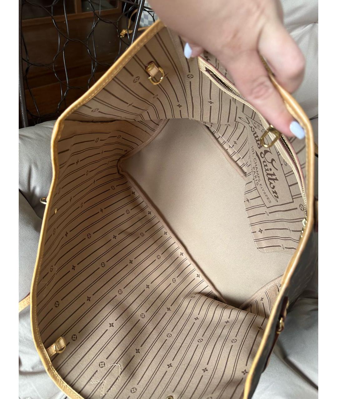 LOUIS VUITTON Коричневая сумка тоут, фото 3