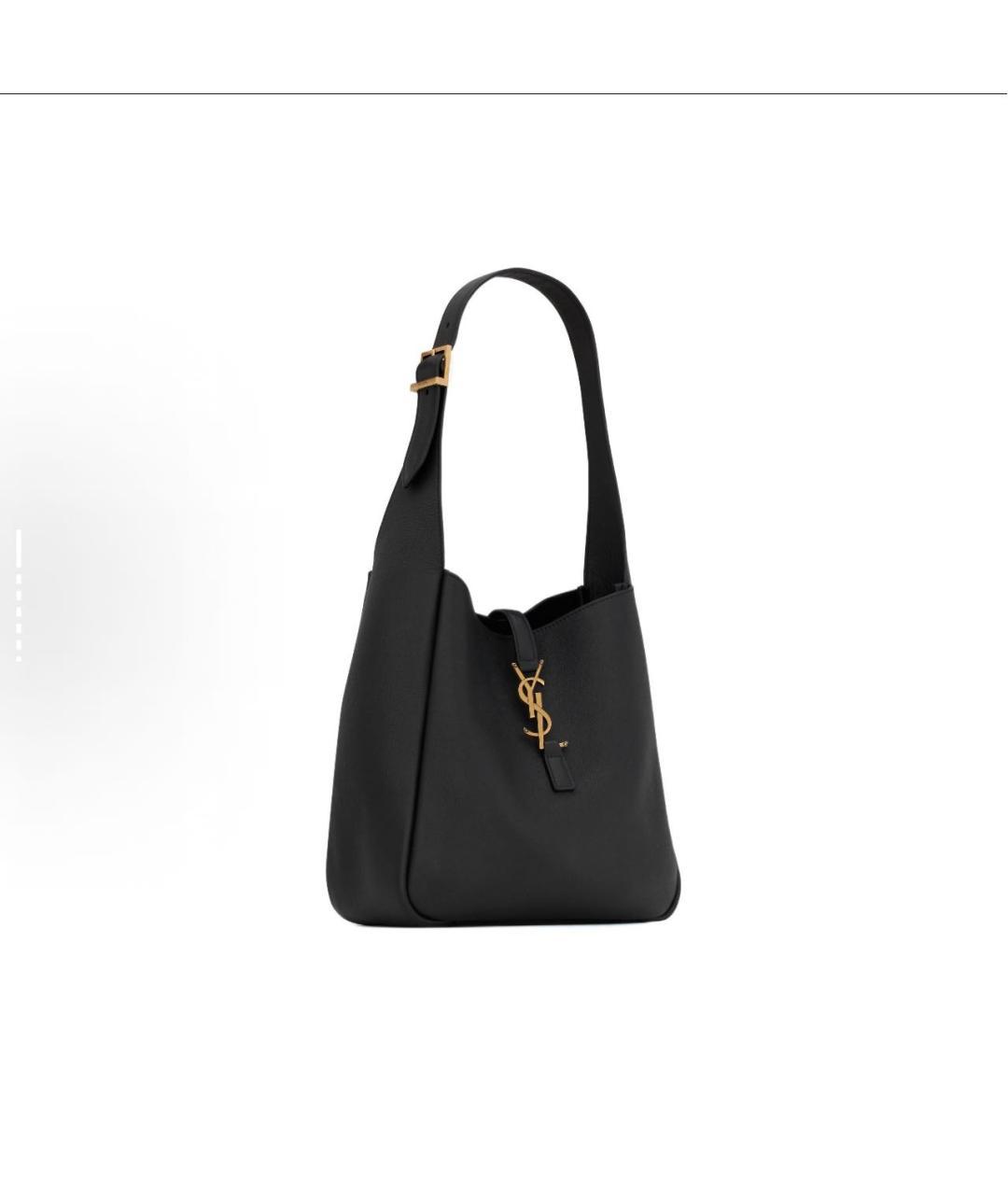 SAINT LAURENT Черная кожаная сумка тоут, фото 2