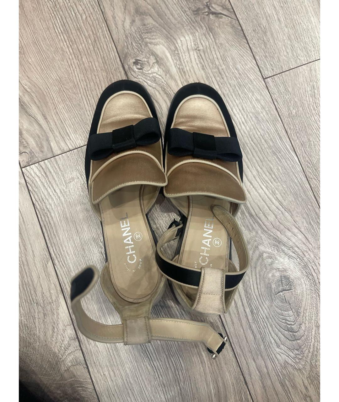 CHANEL Бежевые текстильные туфли, фото 3