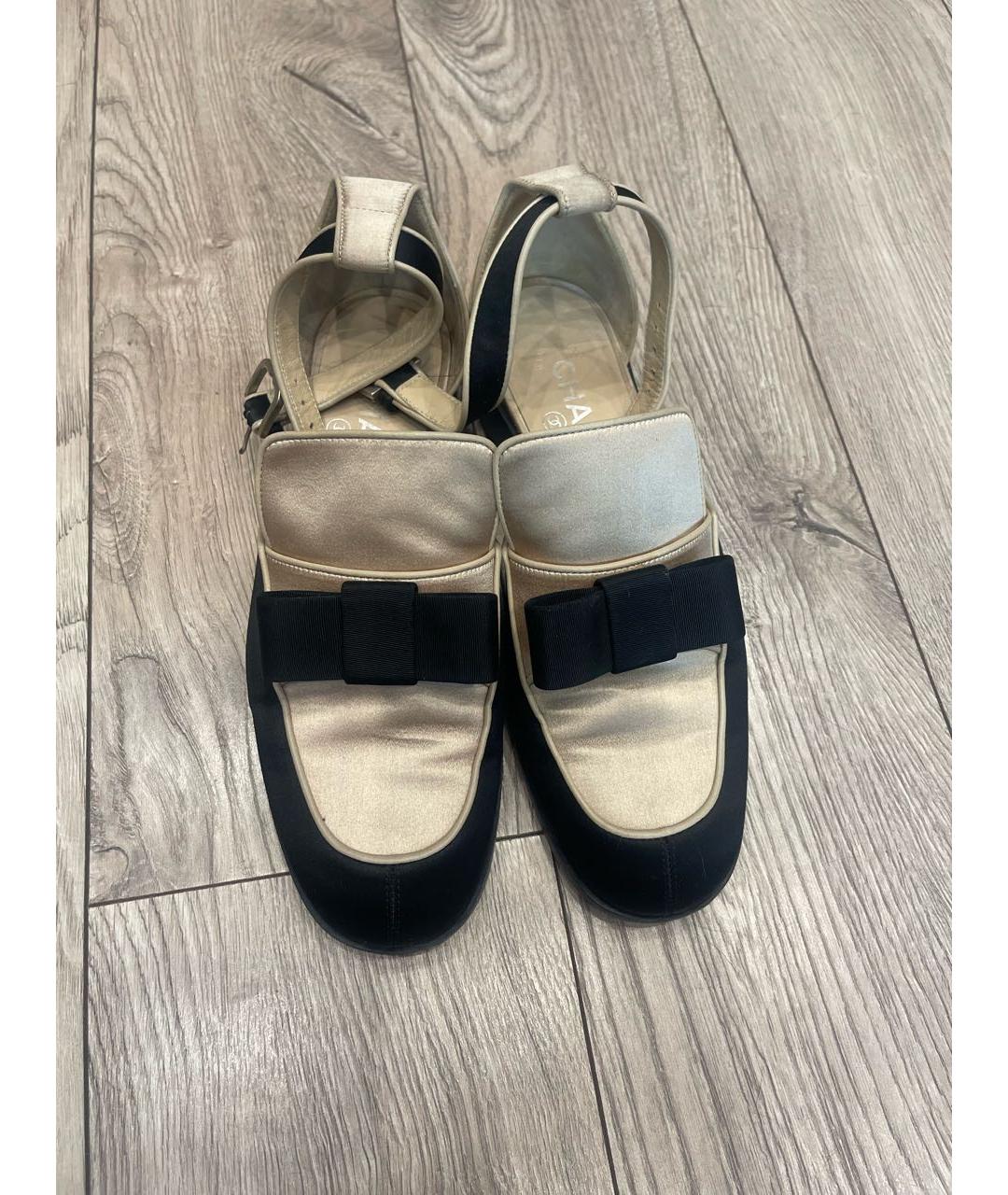 CHANEL Бежевые текстильные туфли, фото 2