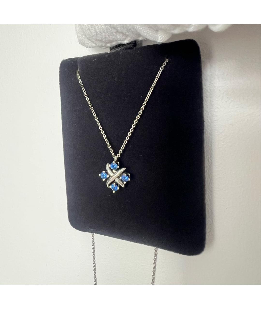 TIFFANY&CO Синяя подвеска из белого золота, фото 3