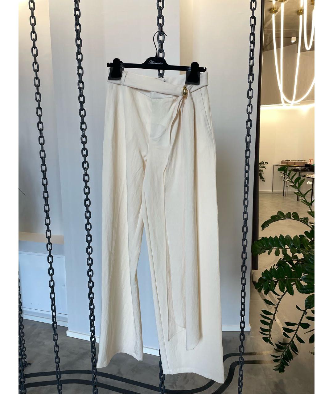 BLUMARINE Бежевые вискозные брюки широкие, фото 4