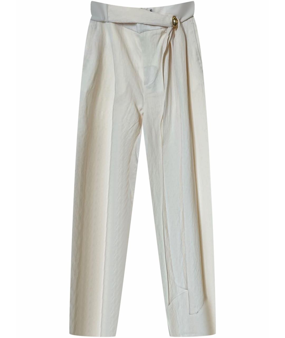 BLUMARINE Бежевые вискозные брюки широкие, фото 1