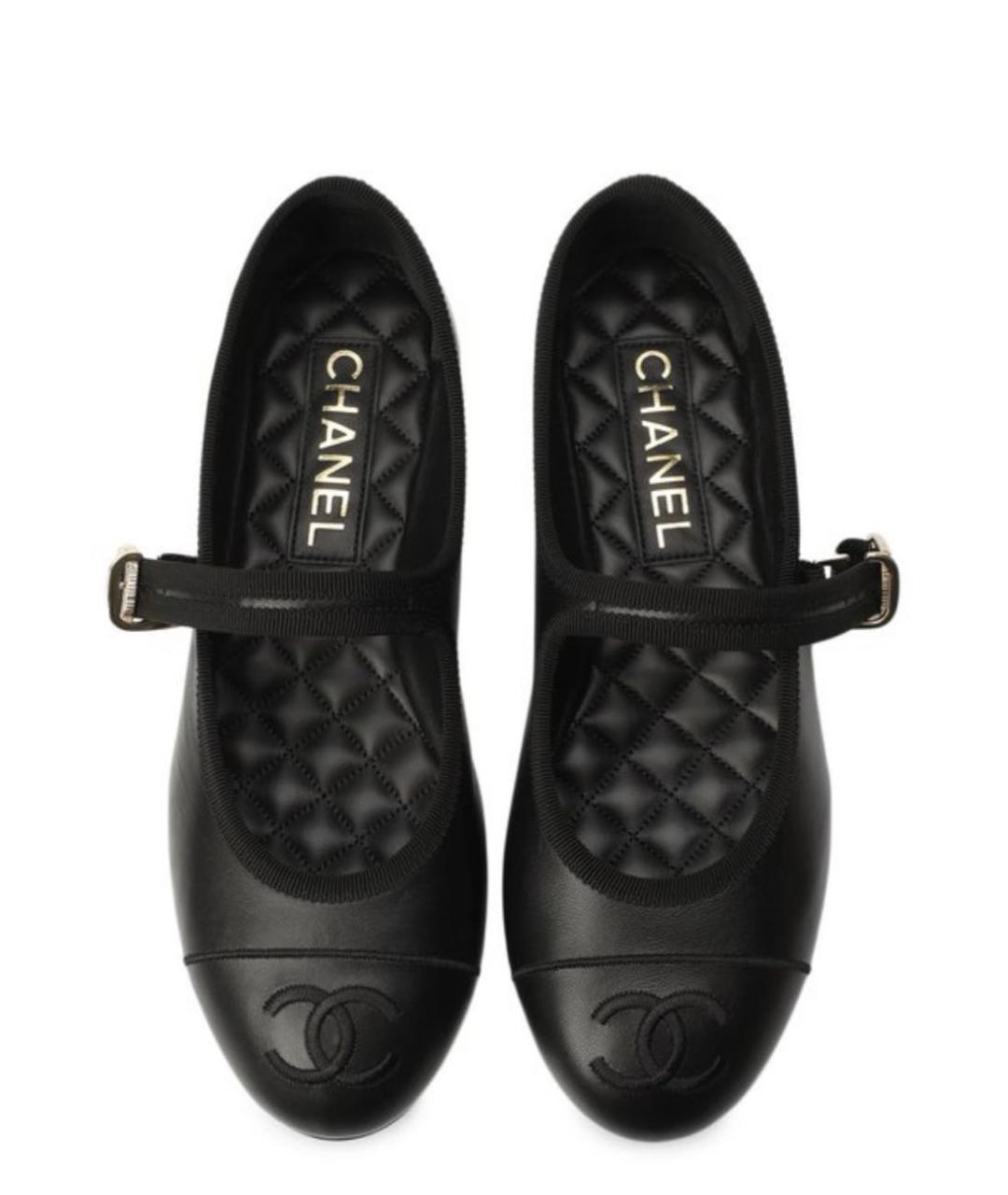 CHANEL Черные кожаные балетки, фото 2