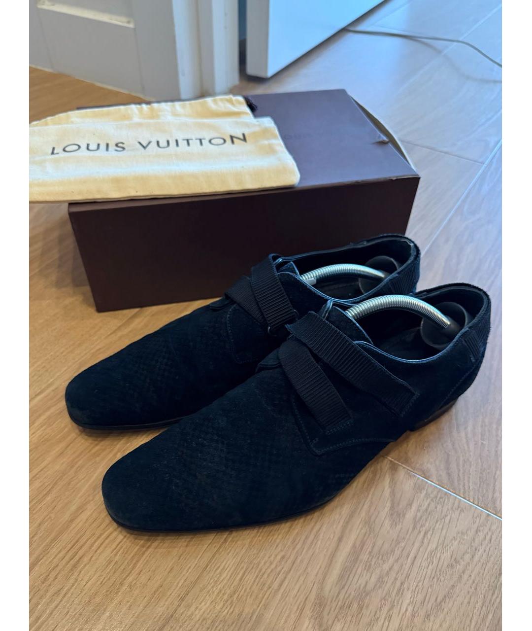 LOUIS VUITTON Темно-синие замшевые туфли, фото 2