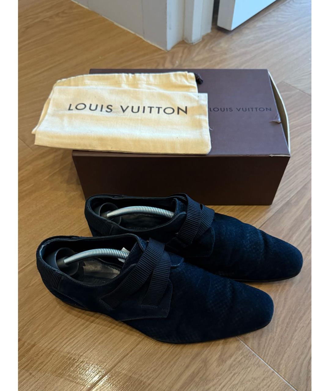 LOUIS VUITTON Темно-синие замшевые туфли, фото 3