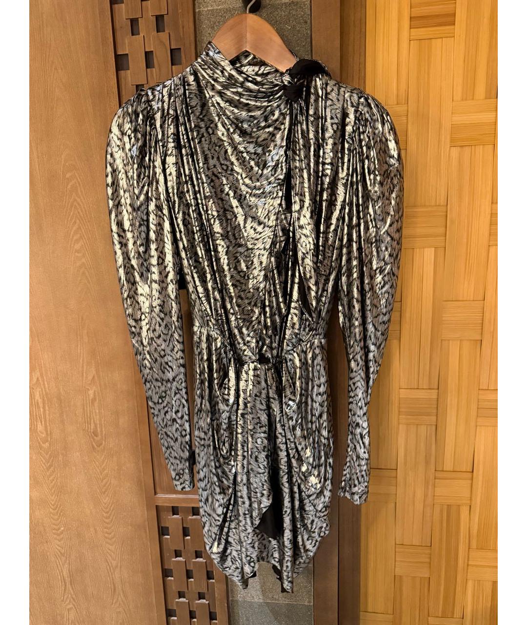 ISABEL MARANT Серое шелковое коктейльное платье, фото 2