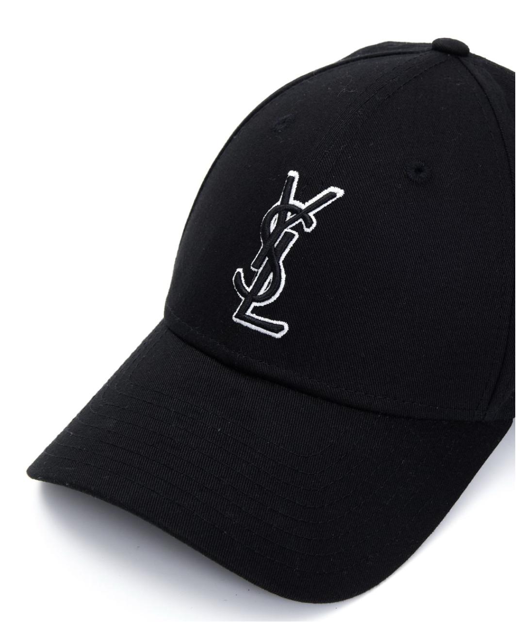 SAINT LAURENT Черная хлопковая кепка, фото 5
