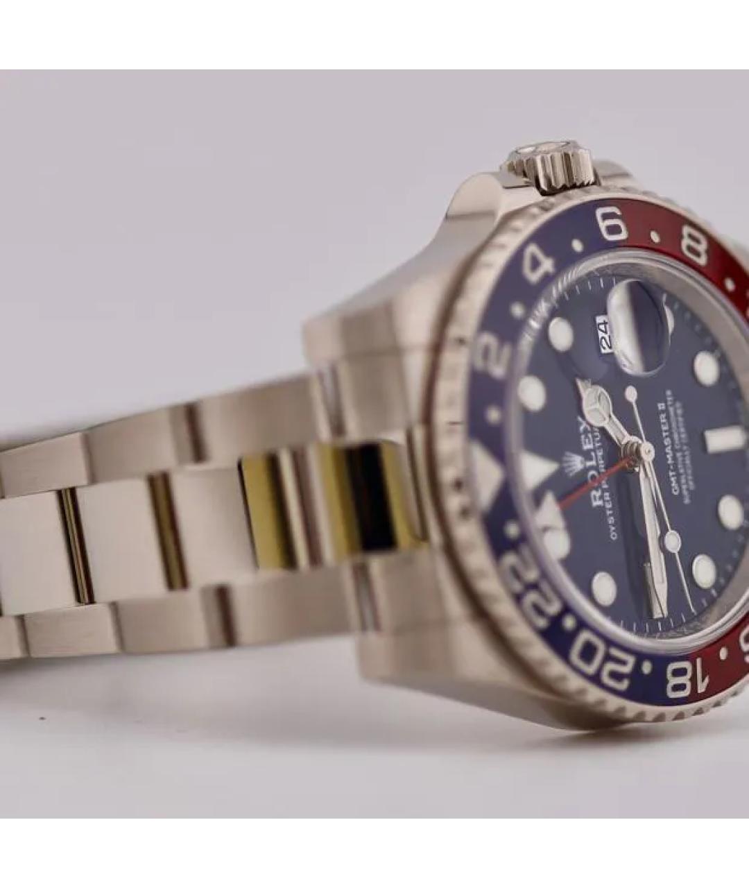 ROLEX Синие часы из белого золота, фото 5