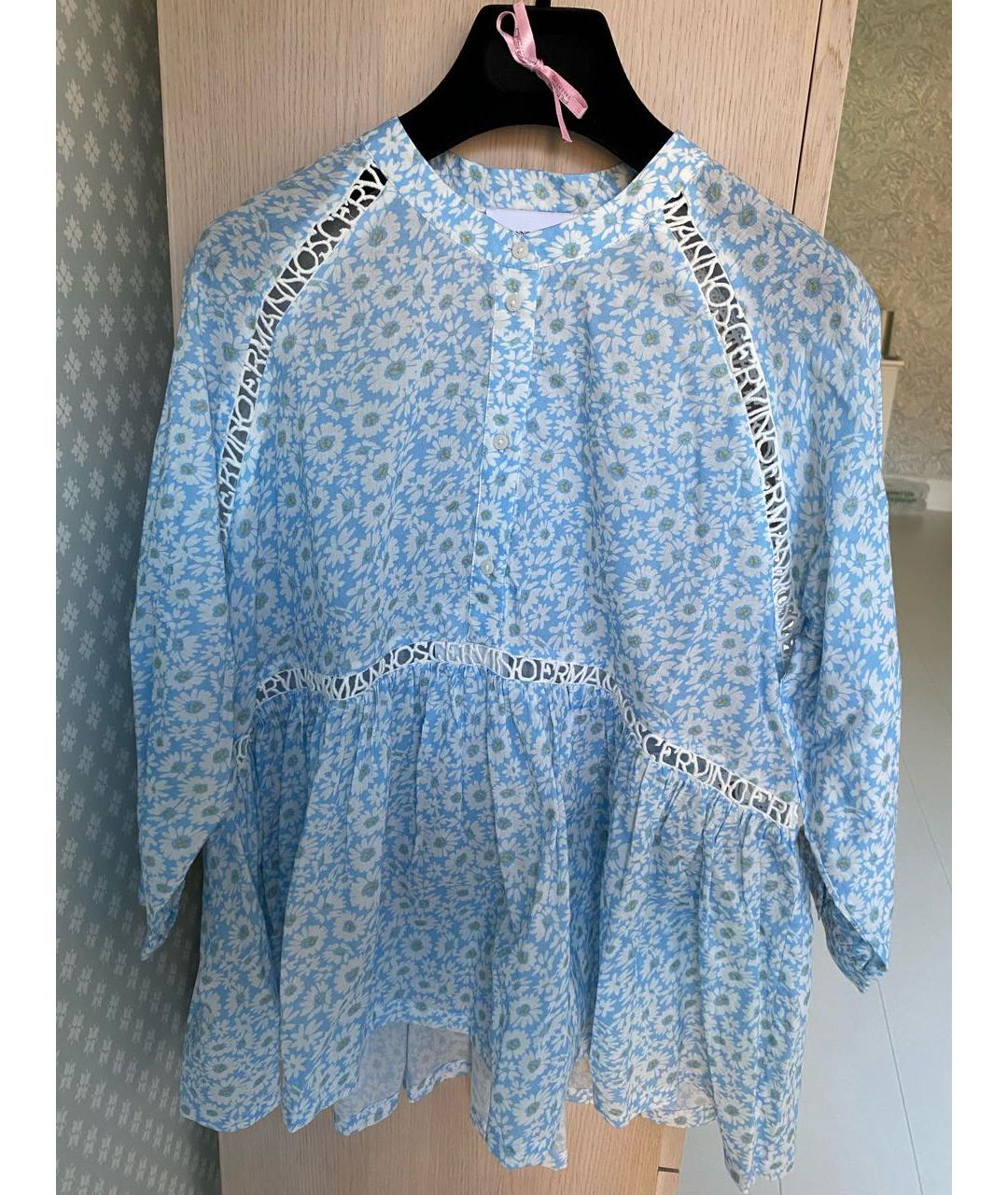 ERMANNO SCERVINO Голубая хлопковая рубашка/блузка, фото 5