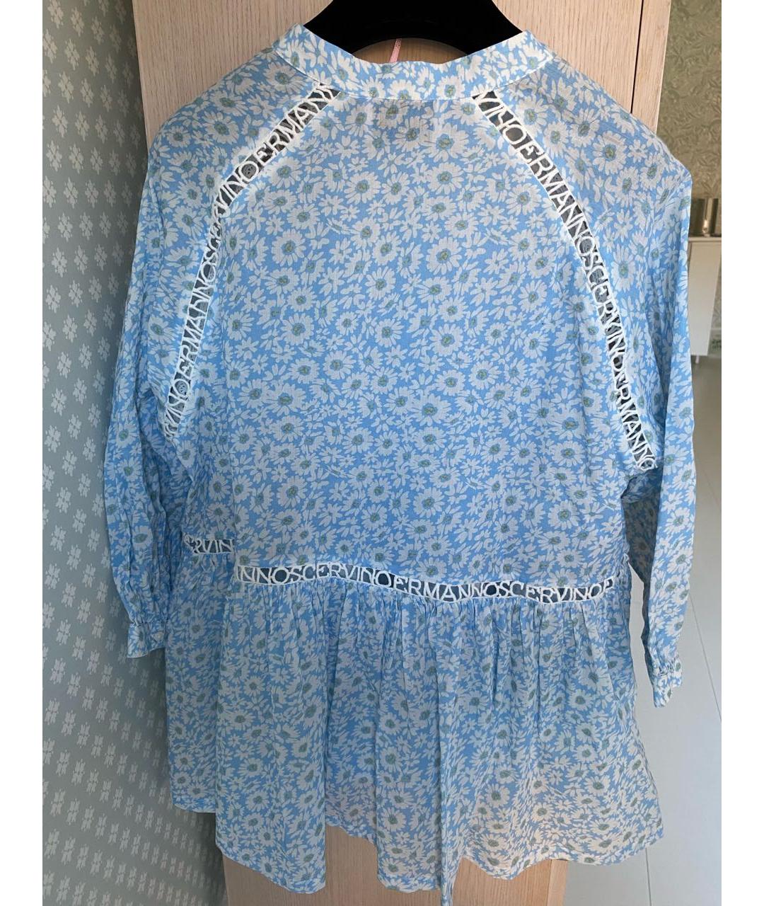 ERMANNO SCERVINO Голубая хлопковая рубашка/блузка, фото 2