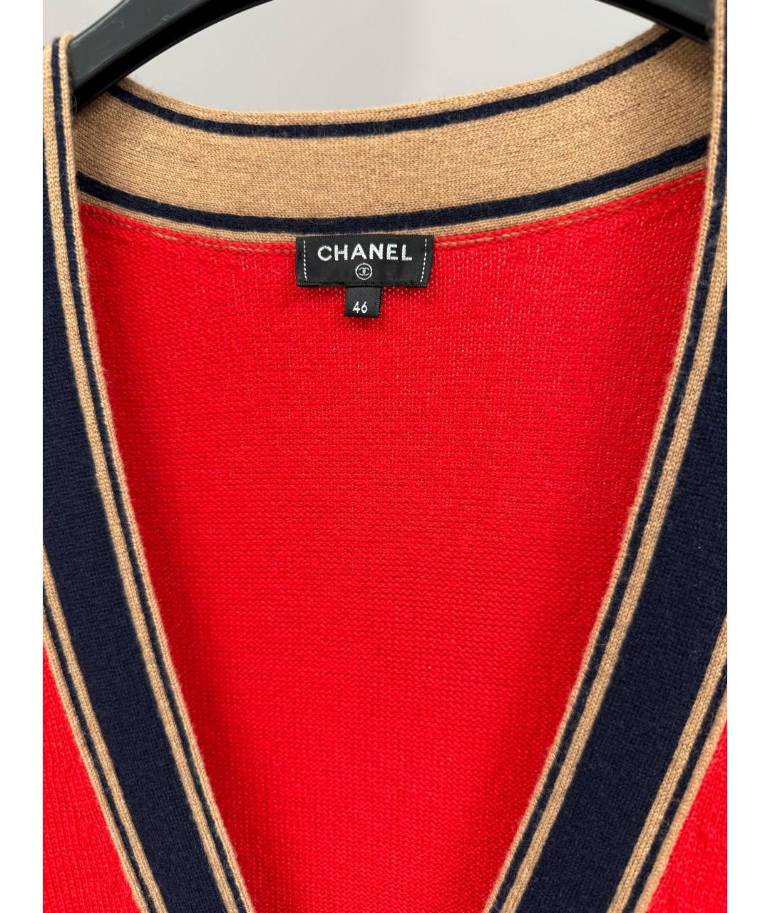CHANEL Красный кашемировый кардиган, фото 4