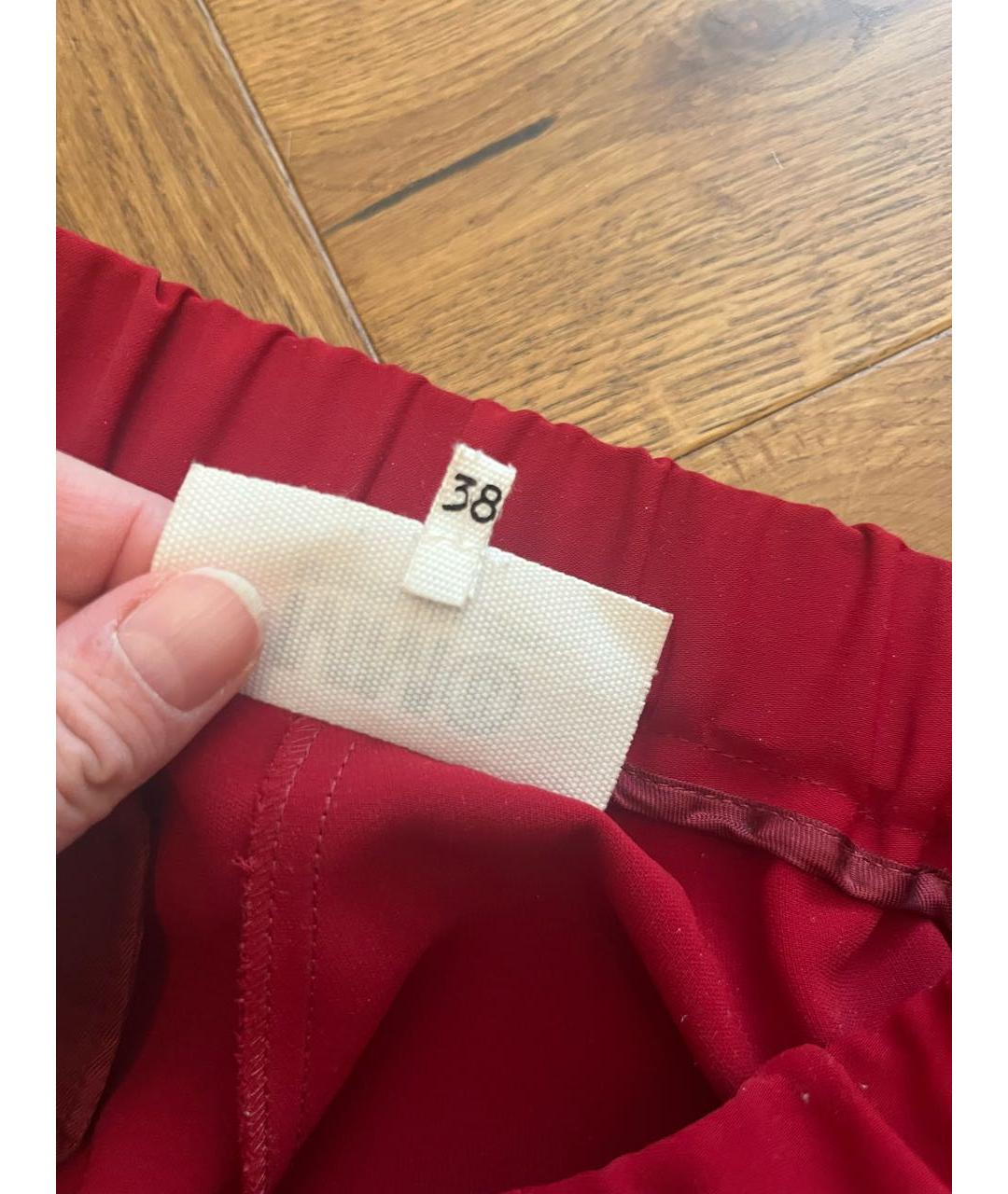 MM6 MAISON MARGIELA Бордовые полиэстеровые брюки узкие, фото 5