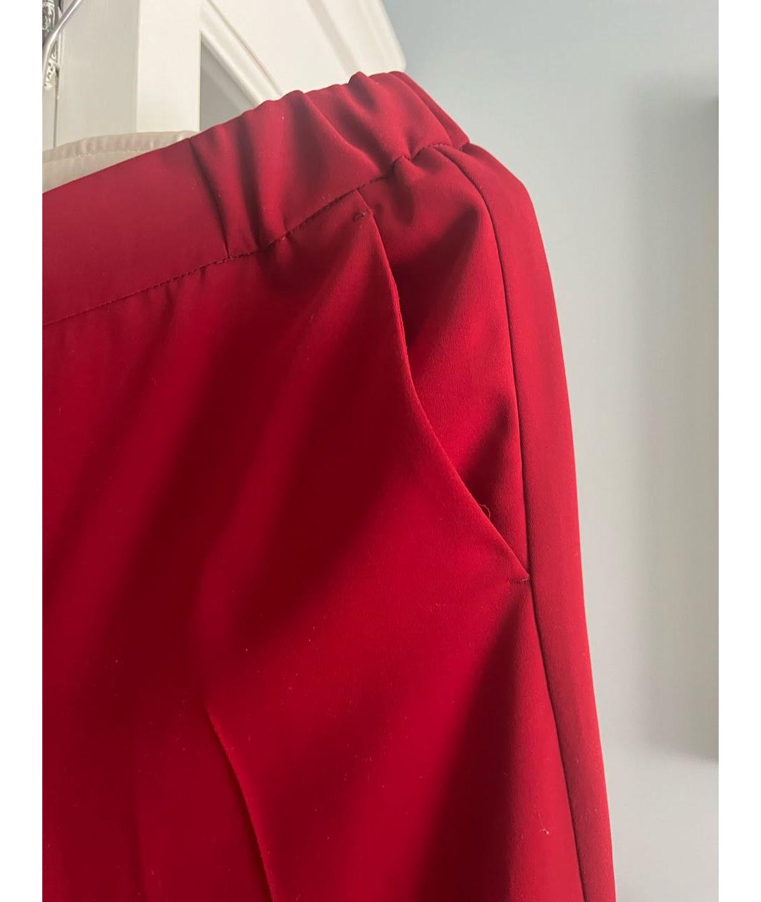 MM6 MAISON MARGIELA Бордовые полиэстеровые брюки узкие, фото 4