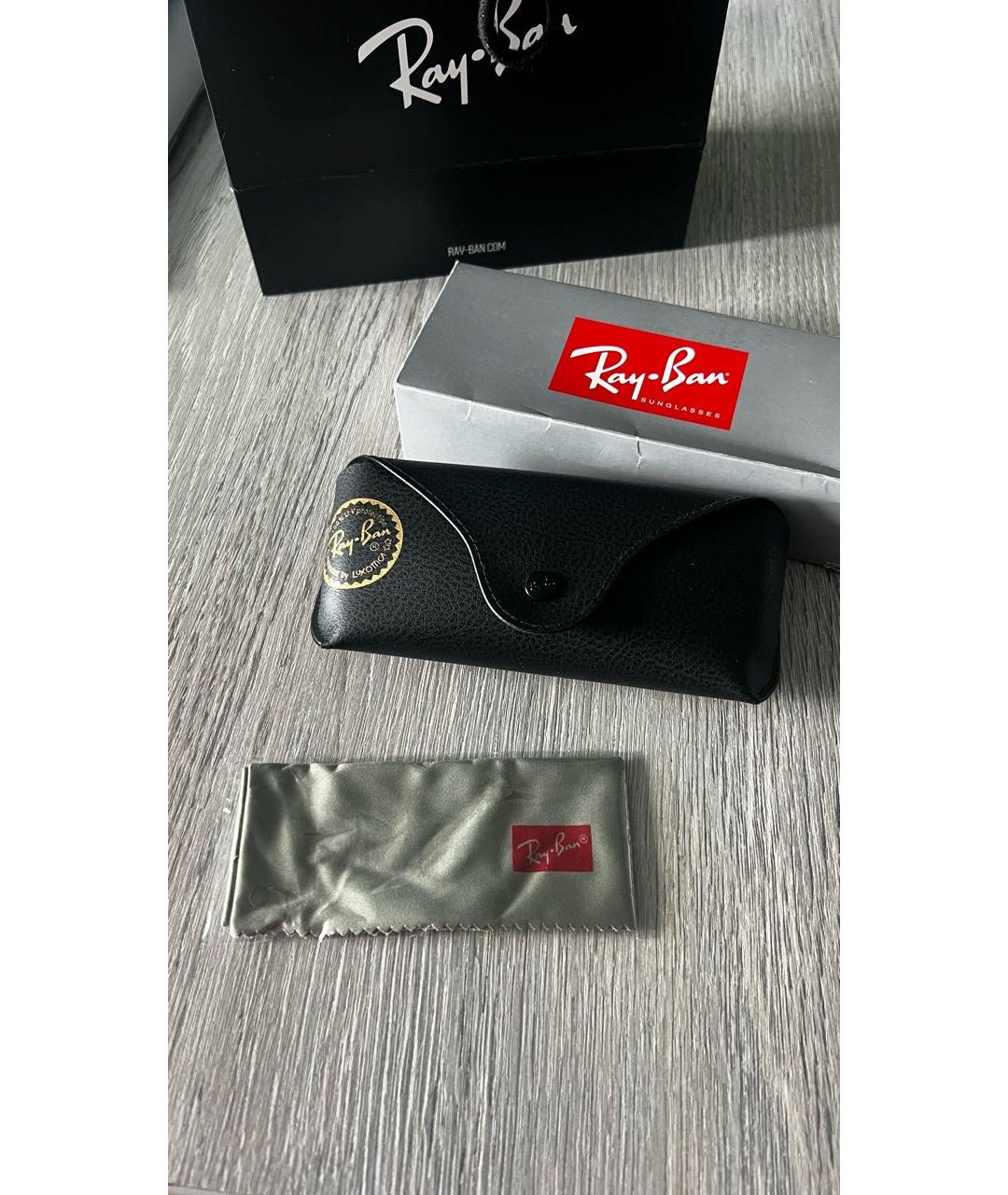 RAY BAN Черные пластиковые солнцезащитные очки, фото 6