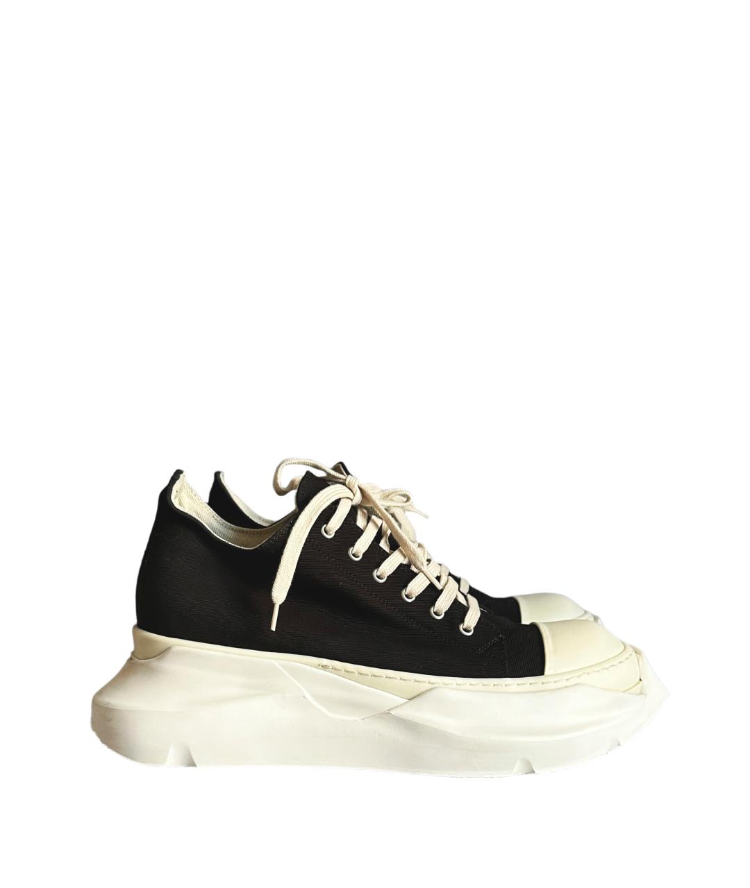 RICK OWENS DRKSHDW Черные текстильные низкие кроссовки / кеды, фото 3