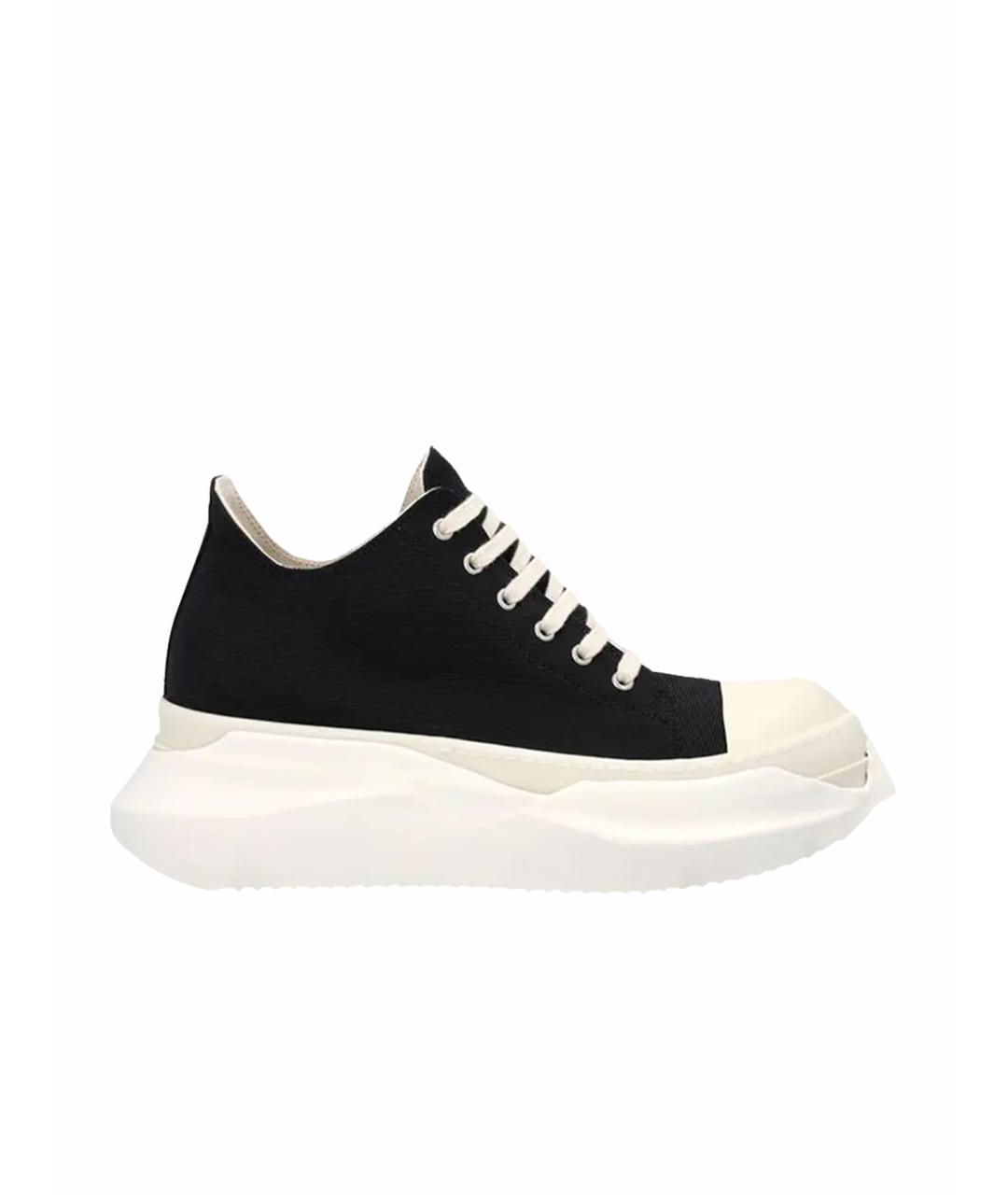 RICK OWENS DRKSHDW Черные текстильные низкие кроссовки / кеды, фото 1