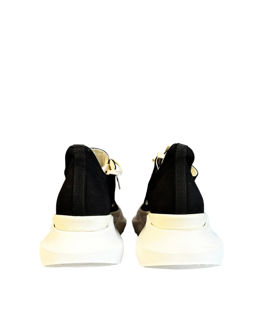 RICK OWENS DRKSHDW Черные текстильные низкие кроссовки / кеды, фото 5