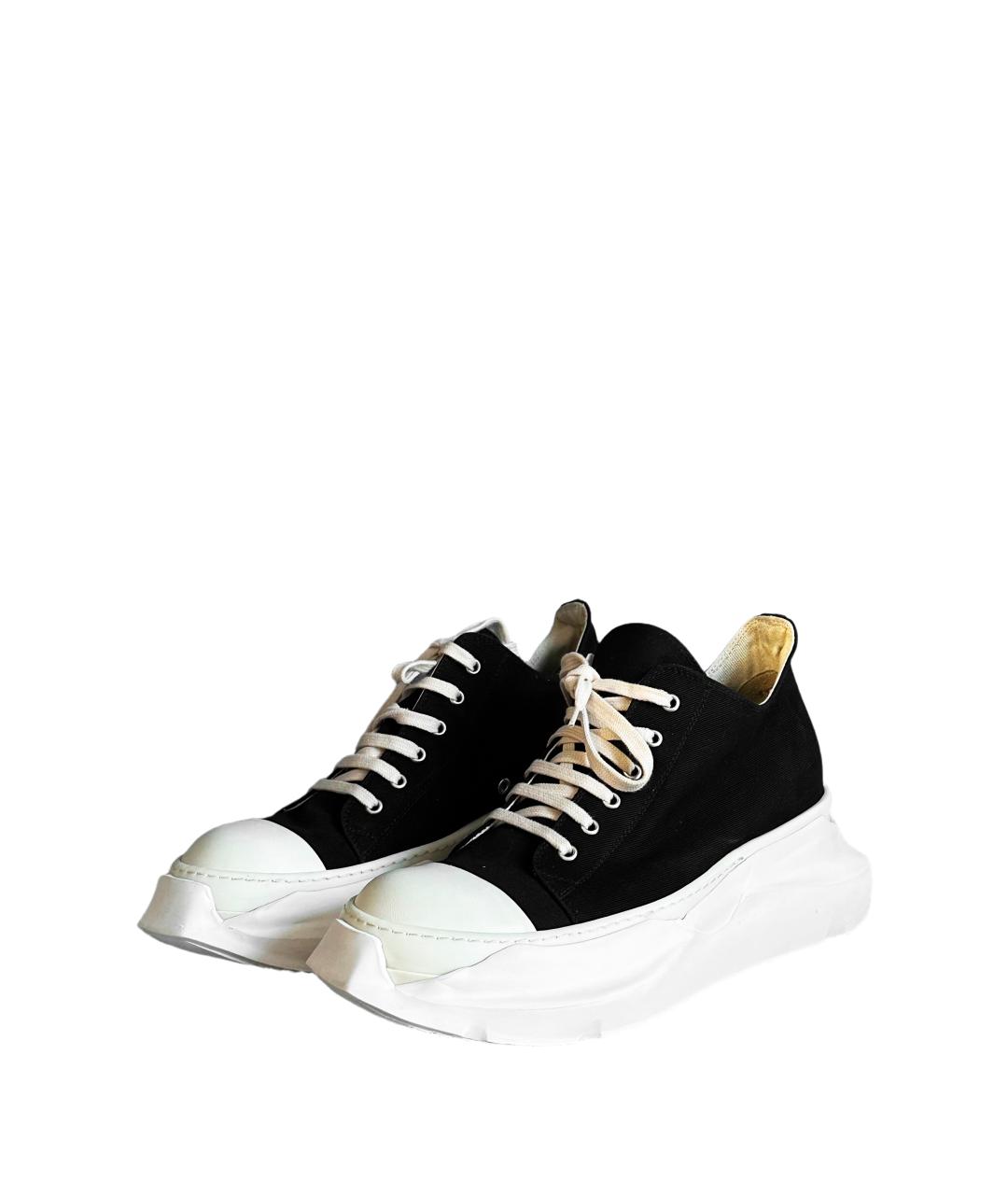 RICK OWENS DRKSHDW Черные текстильные низкие кроссовки / кеды, фото 2