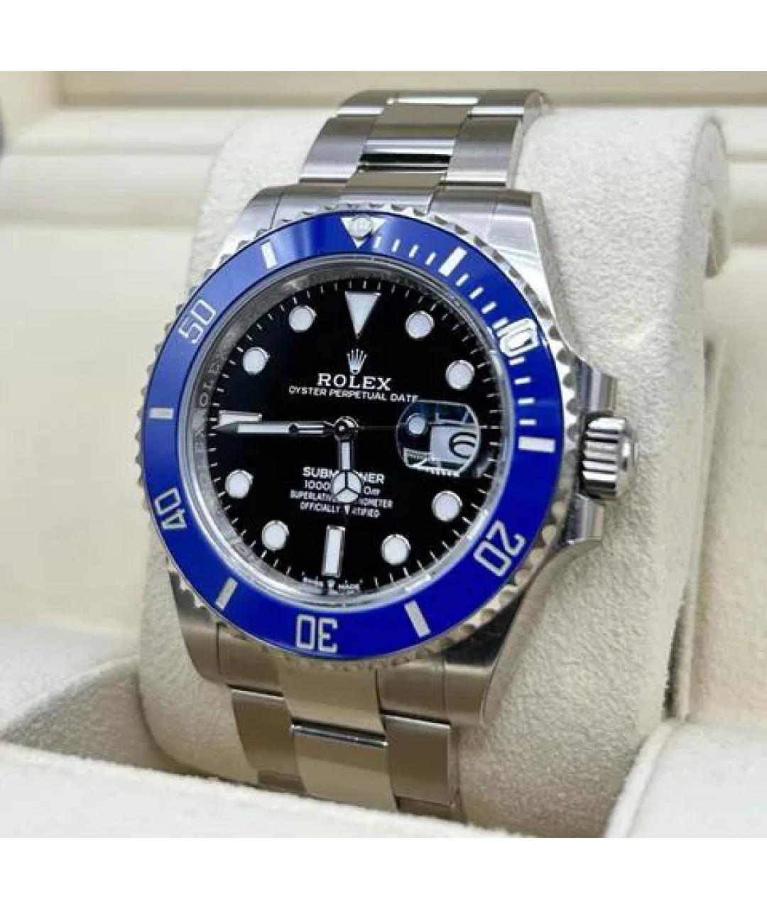 ROLEX Черные часы из белого золота, фото 3