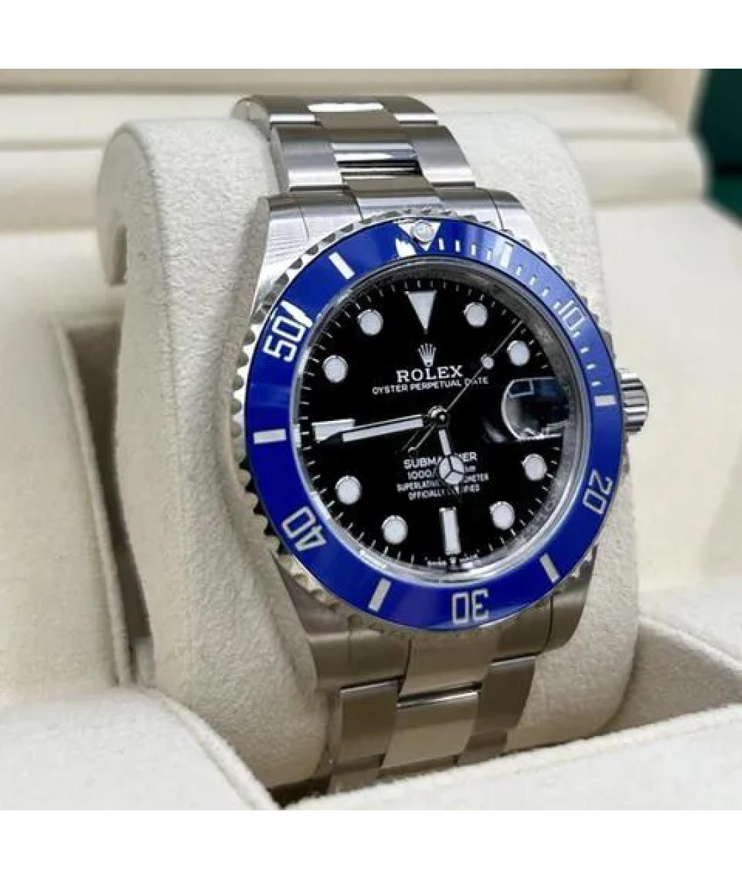 ROLEX Черные часы из белого золота, фото 2