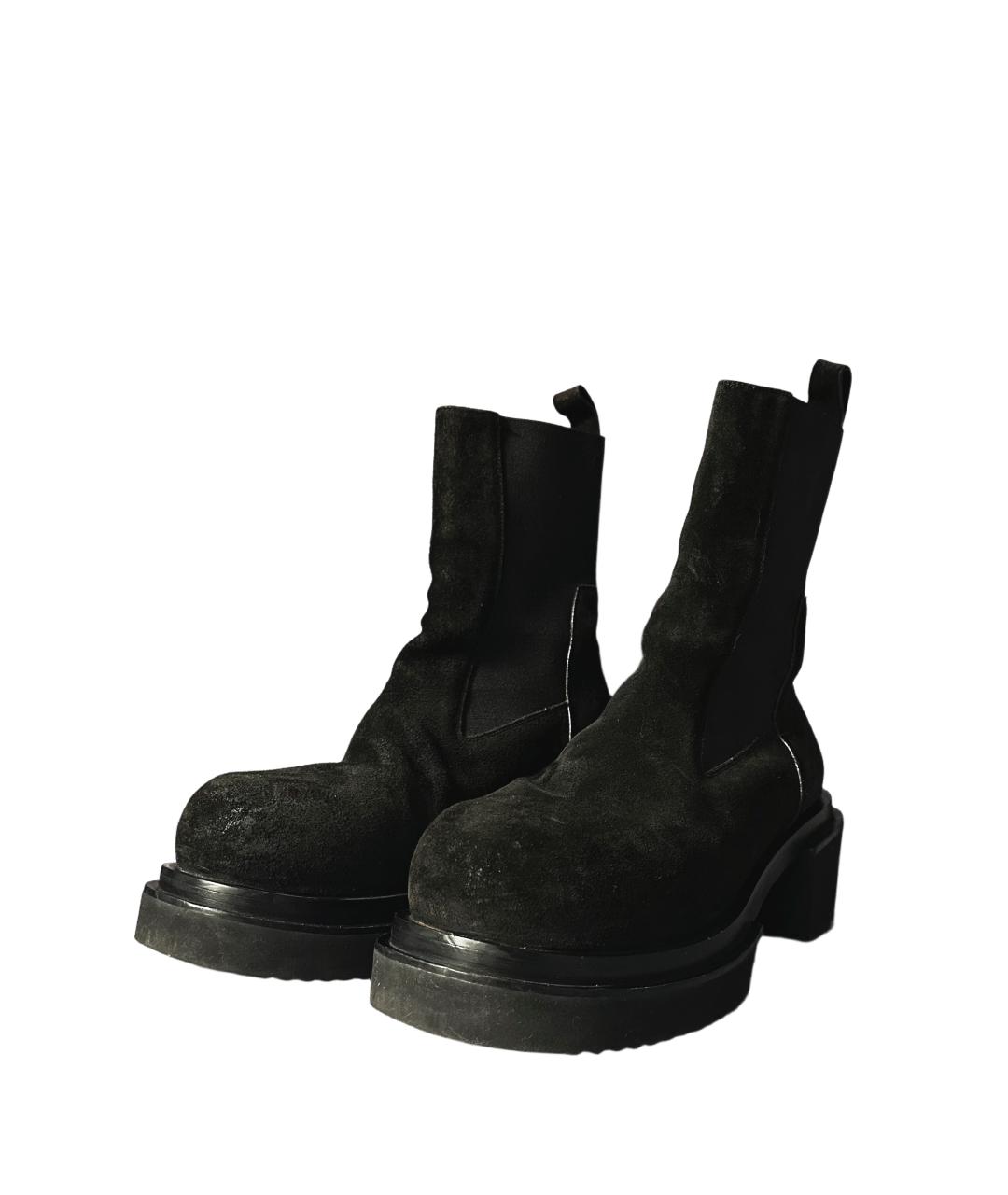 RICK OWENS Черные замшевые высокие ботинки, фото 2