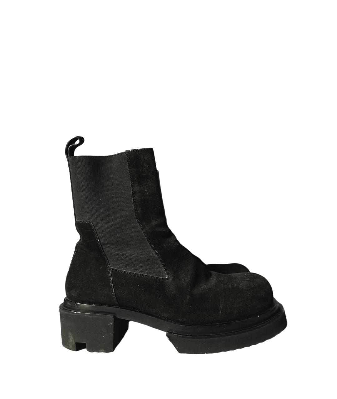 RICK OWENS Черные замшевые высокие ботинки, фото 3