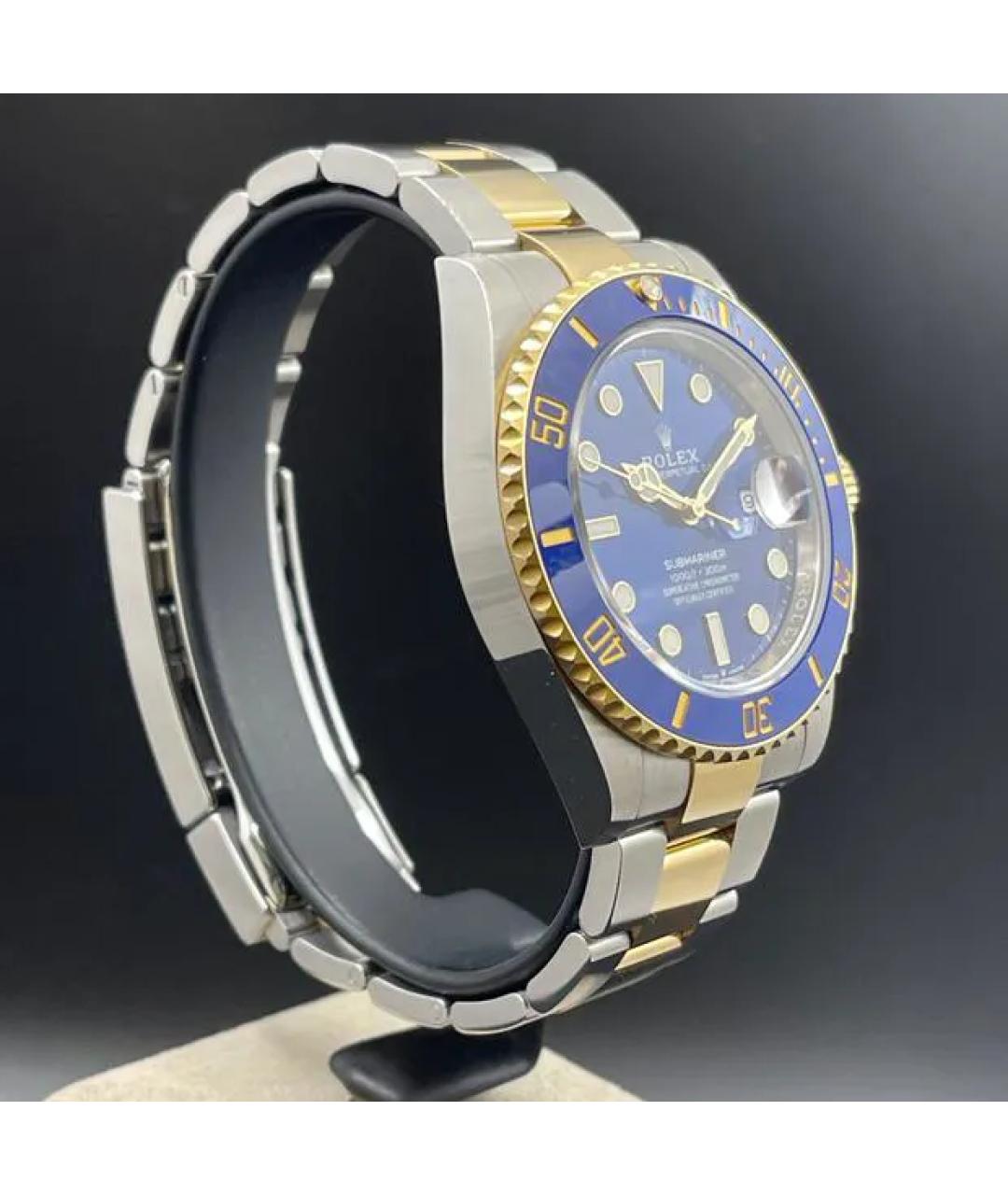 ROLEX Синие часы из желтого золота, фото 2