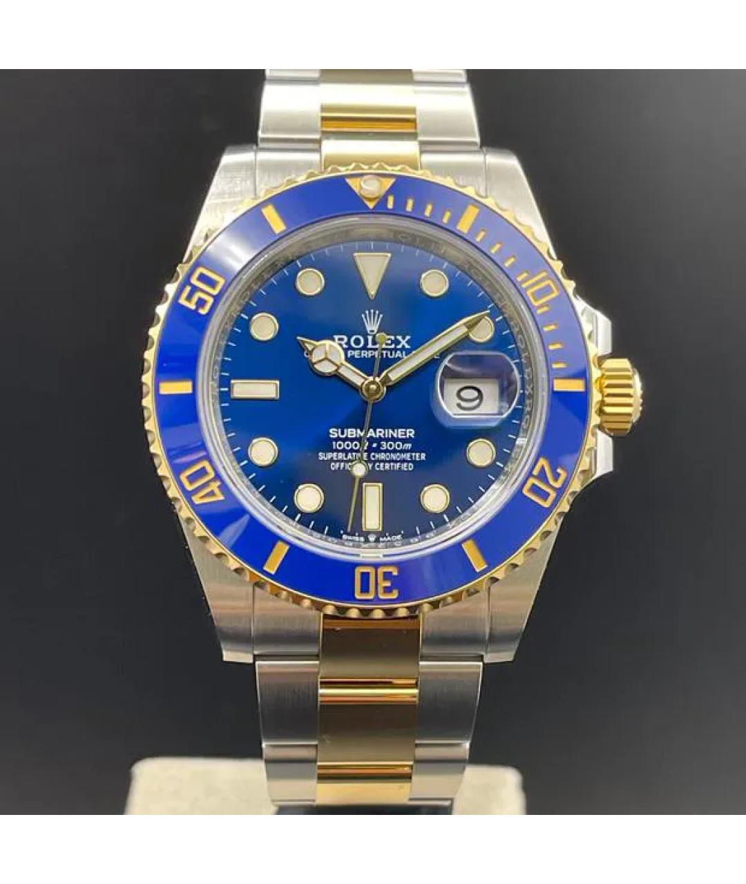 ROLEX Синие часы из желтого золота, фото 8