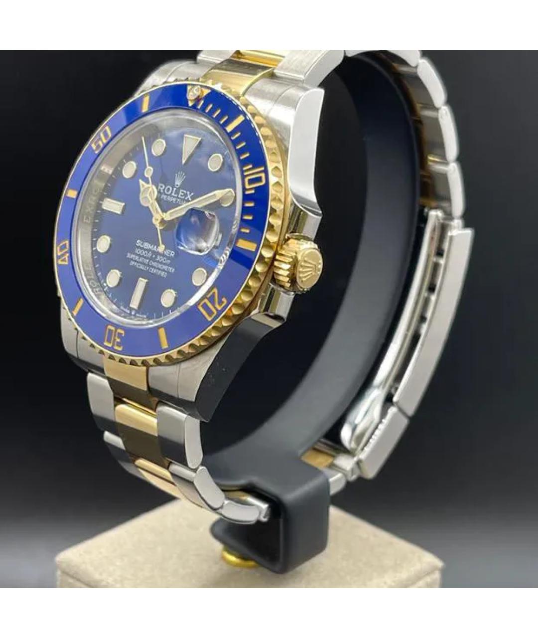 ROLEX Синие часы из желтого золота, фото 3
