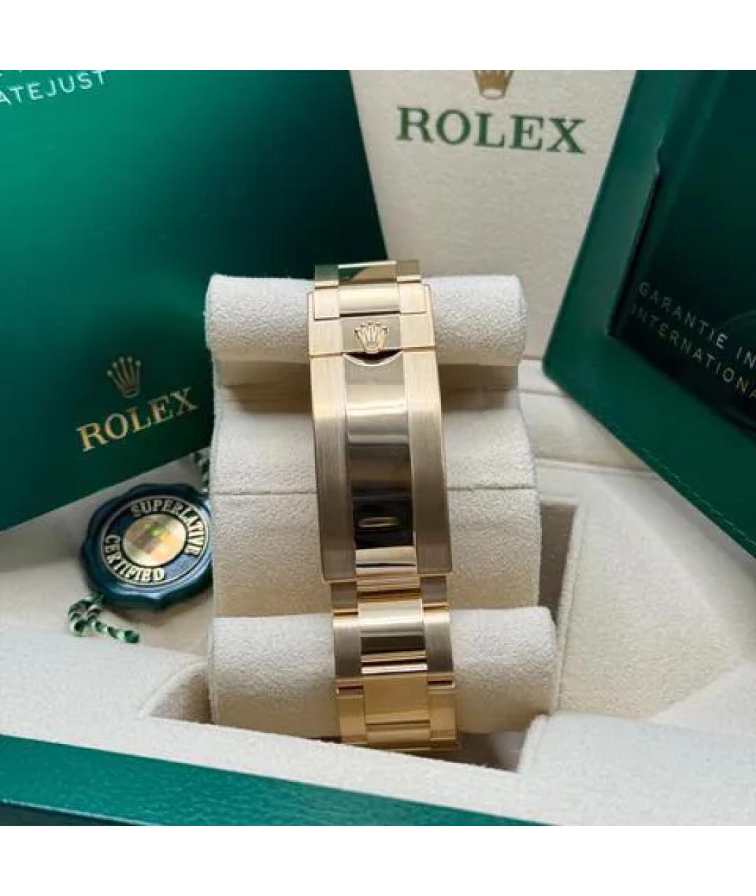 ROLEX Синие часы из желтого золота, фото 5